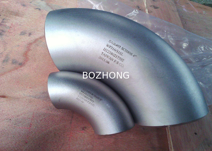 304 321 316 Stainless Steel Fittings , Sms 316l SS 90 Degree Elbow For pipeline